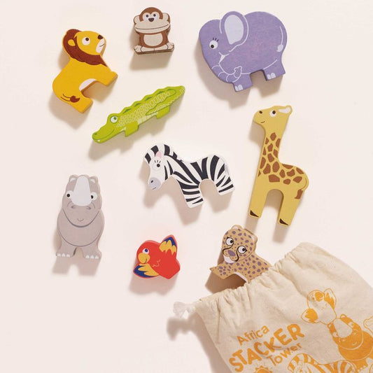Africa Stacking Animals & Bag - 10 Piece