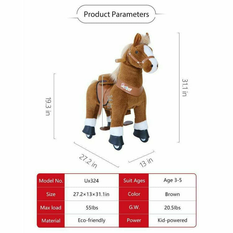 Brown Model U Ride-On Horse - 3-4 Years