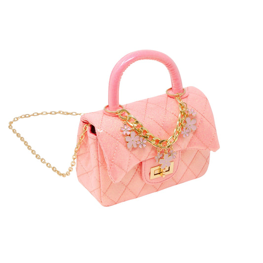 Classic Sparkle Top Handle Handbag - Bubblegum Pink