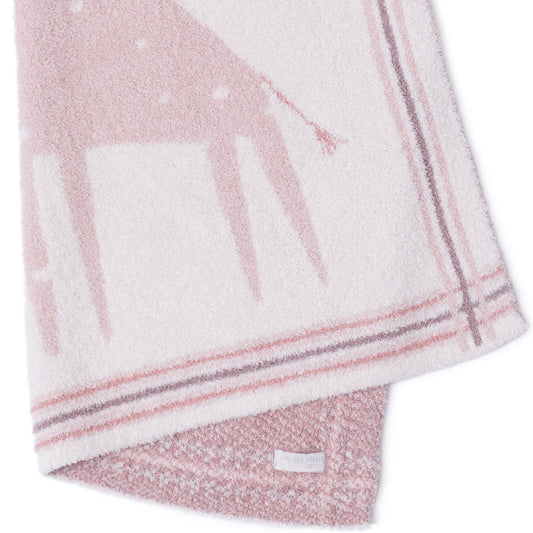 CozyChic Giraffe Stroller Blanket - Dusty Rose Multi