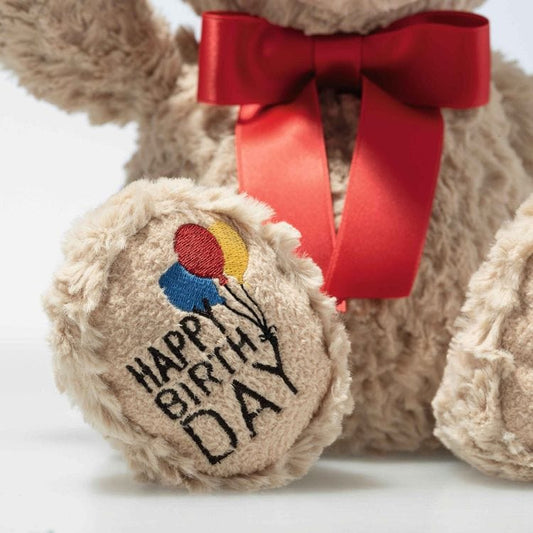 Jimmy “Happy Birthday” Teddy Bear with Bow