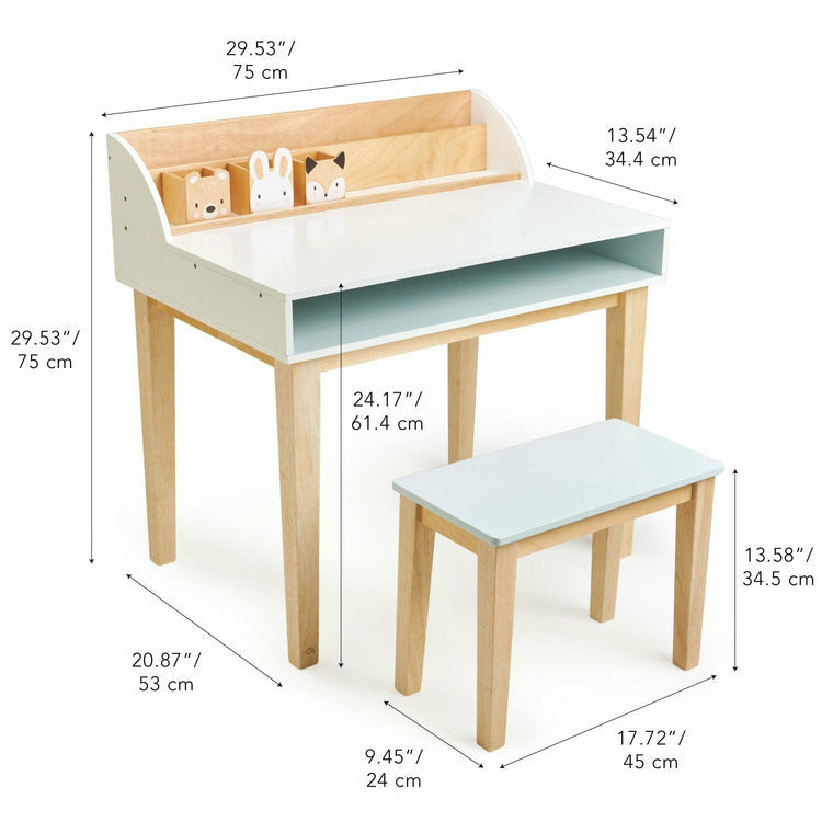 Wooden Desk and Chair