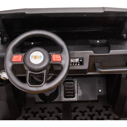 24V 4x4 Freddo Toys Tractor Trailer 2 Seater Ride on - Black