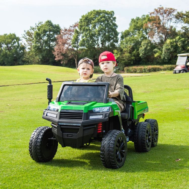 24V 4x4 Freddo Toys Tractor Trailer 2 Seater Ride on - Green