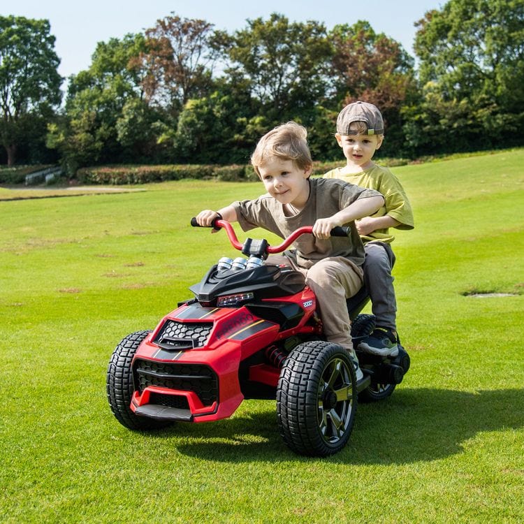 24V Freddo Spider 3-Wheel Motorcycle 2-Seater Ride On - Red