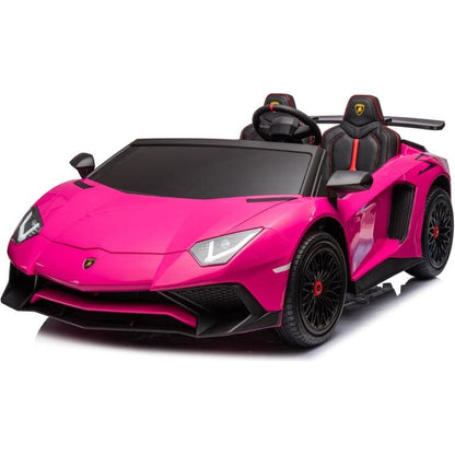 24V Lamborghini Aventador 2 Seater Ride on Car for Kids - Pink