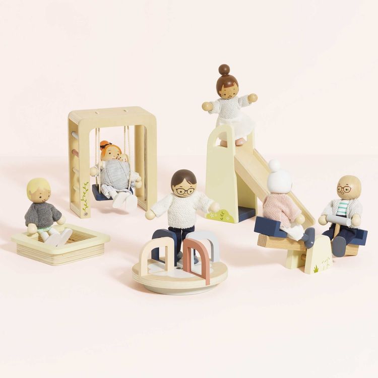 5-Piece Wooden Dollhouse Outdoor Play Set