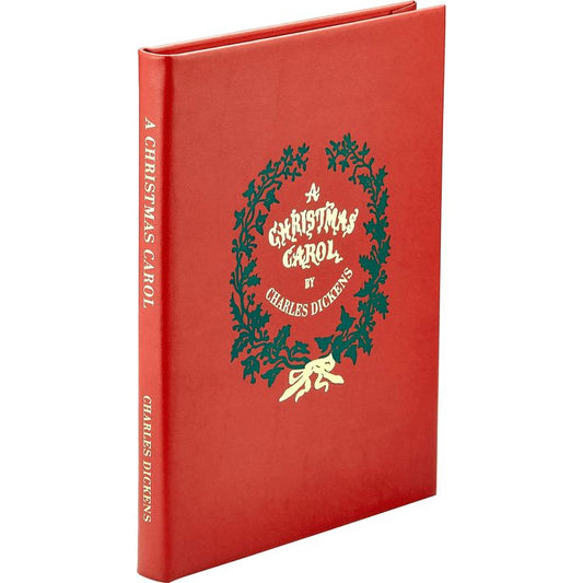 A Christmas Carol Book in Red Bonded Leather