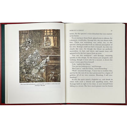 A Christmas Carol Book in Red Bonded Leather