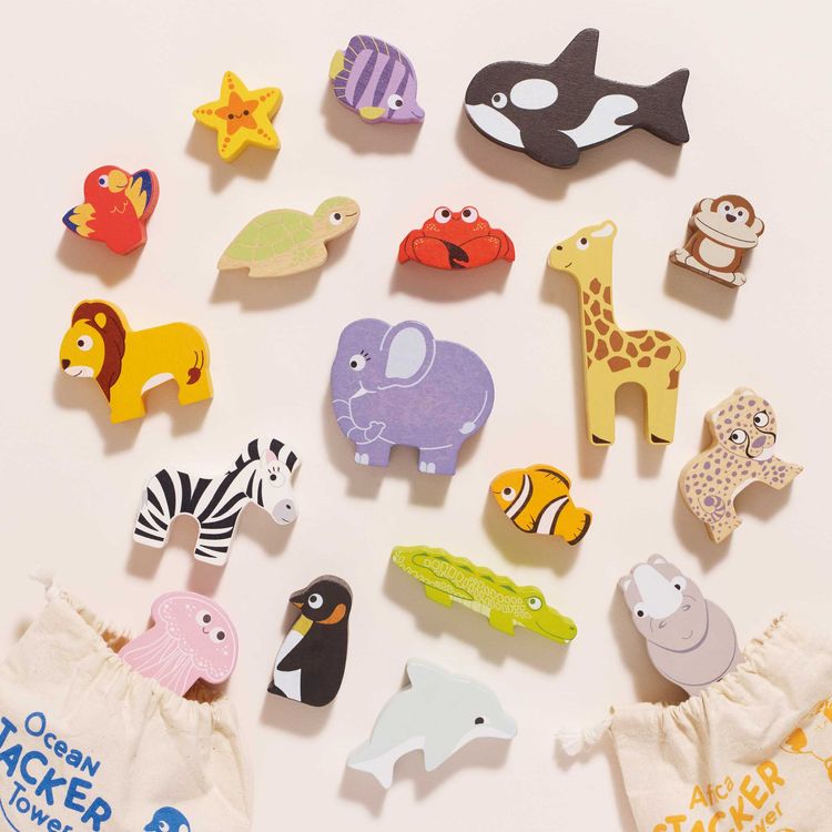 Africa Stacking Animals & Bag - 10 Piece