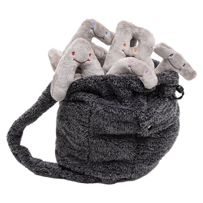 Alphabet Plush Set - Rhino Grey Letters with Dark Grey Backpack