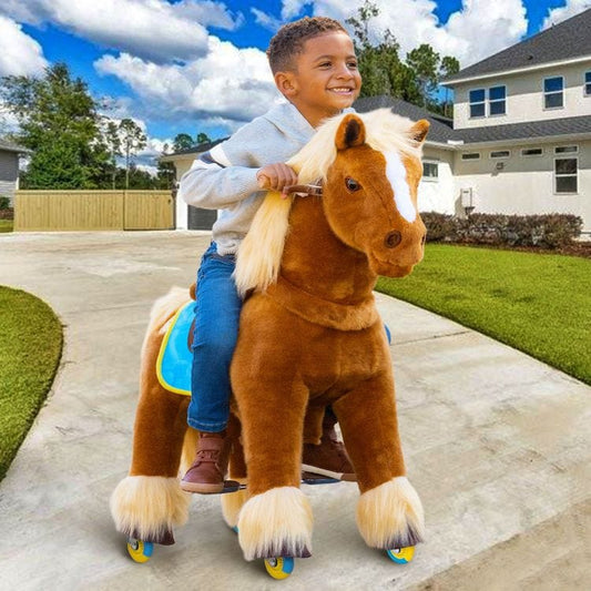 Brown Model X Ride-On Horse - 4-7 Years