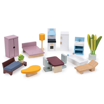 Cedar Chalet Dollhouse with Furniture