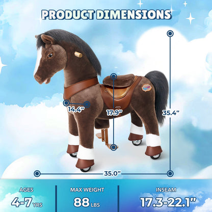 Chocolate Brown Model Y Horse Ride on Toy - 4-7 Years
