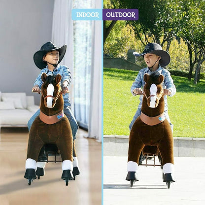 Chocolate Brown Ride-On Horse - 7+ Years
