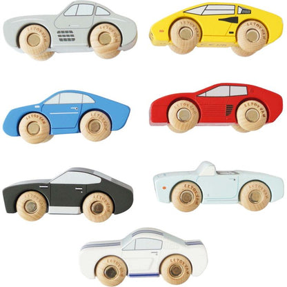 Classic Wooden Sports Cars - 7 Pieces