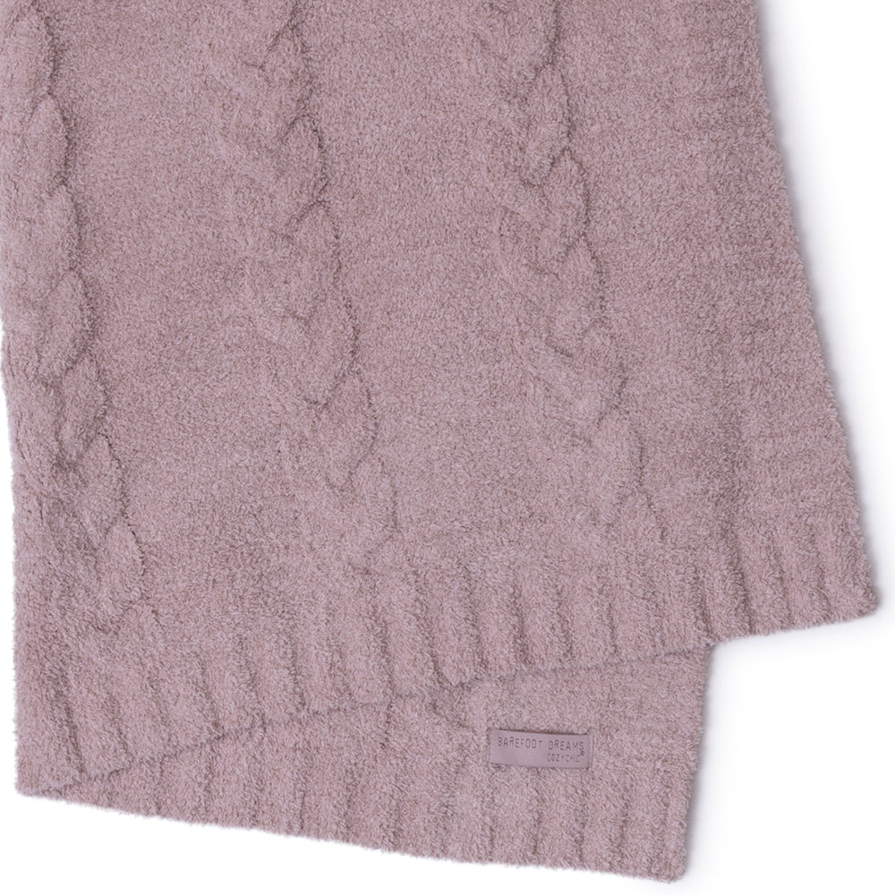 CozyChic Braided Cable Receiving Blanket - Heathered Rose-Dusty Mauve