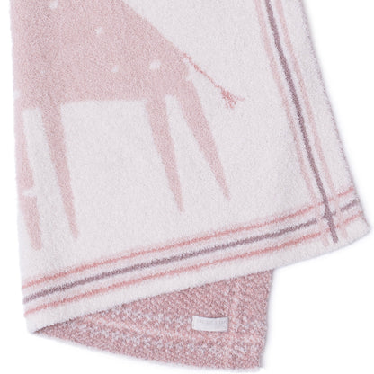 CozyChic Giraffe Stroller Blanket - Dusty Rose Multi