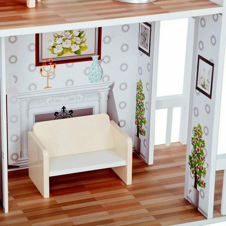Dreamland Farm House Dollhouse - White / Grey