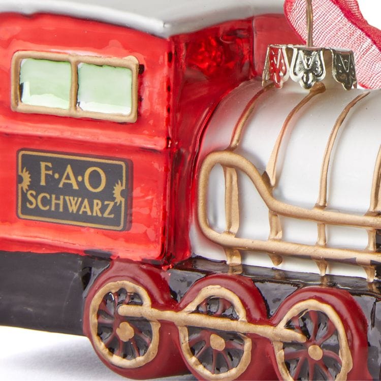 FAO Schwarz Train Glass Ornament