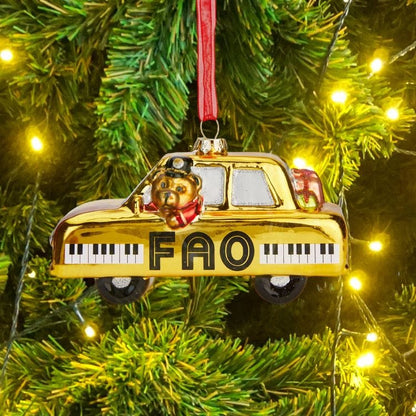 FAO Taxi Glass Ornament