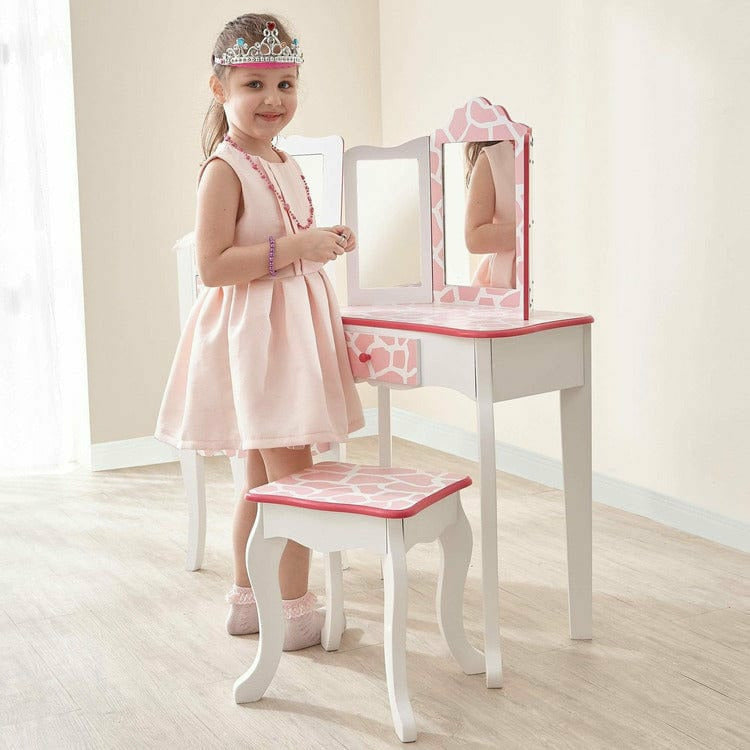 Fashion Giraffe Prints Gisele Play Vanity Set - Pink / White