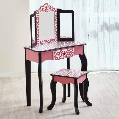 Fashion Leopard Prints Gisele Play Vanity Set - Pink / Black