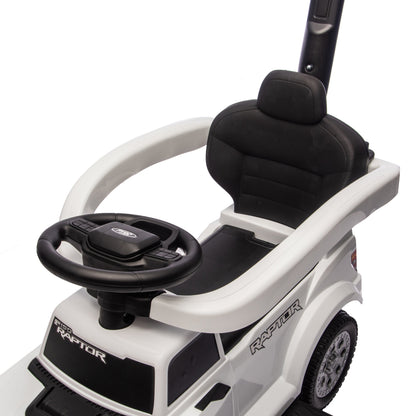 Ford Raptor 3-in-1 Push Ride On Toy Car - White