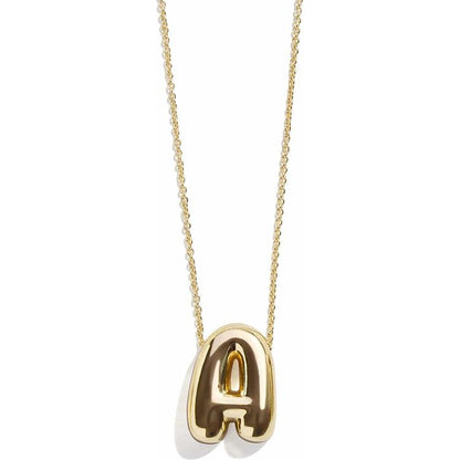 Gold Bubble Initial Necklace - A