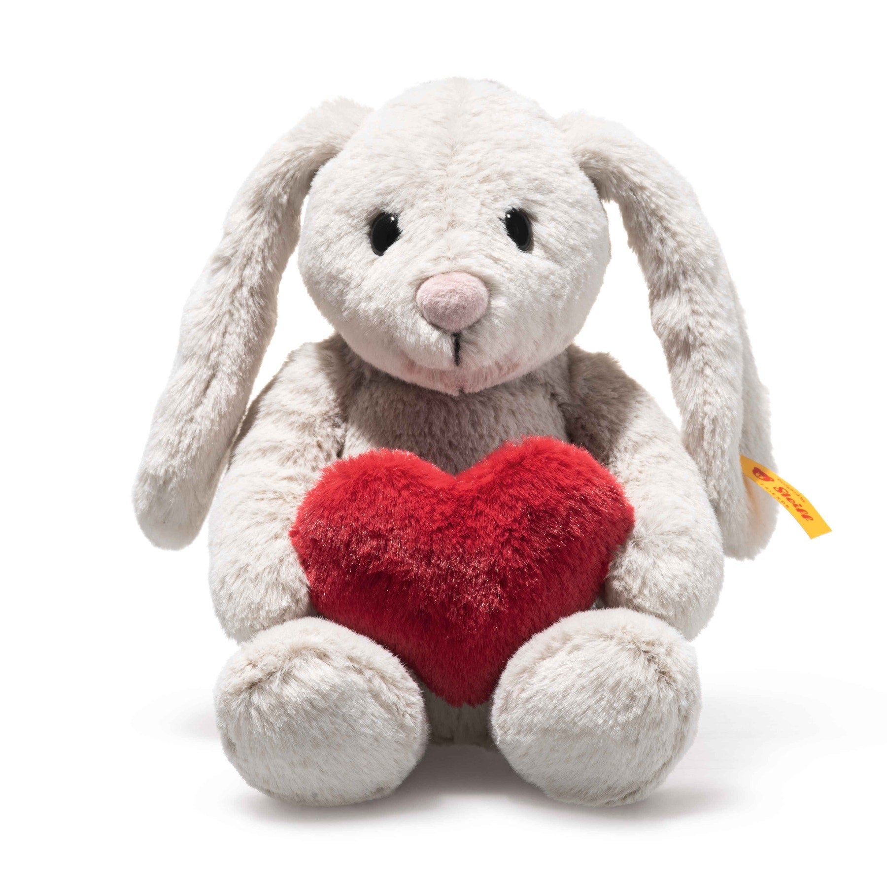 Hoppie Rabbit Grey Plush with Heart - 6"
