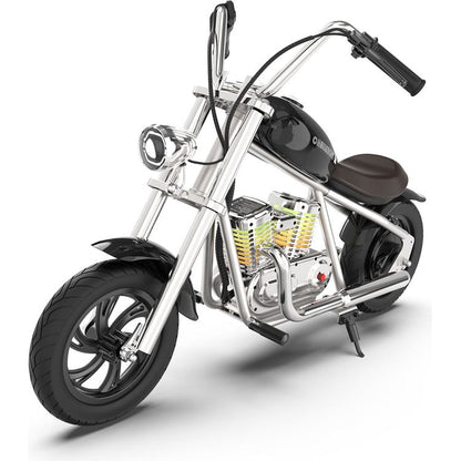 Hyper Gogo Challenger 12 Plus Kids Motorcycle with App - Black