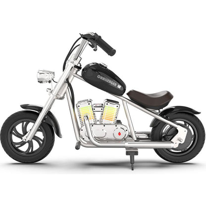 Hyper Gogo Challenger 12 Plus Kids Motorcycle with App - Black
