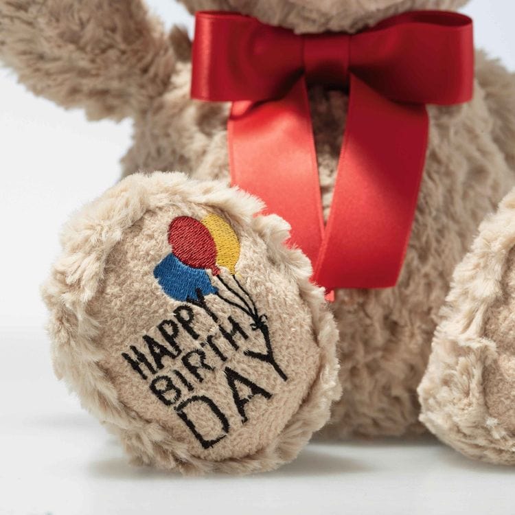 Jimmy “Happy Birthday” Teddy Bear with Bow