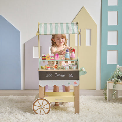 Jolly Pals Wood Ice Cream Stand with 33 Accessories and Chalkboard
