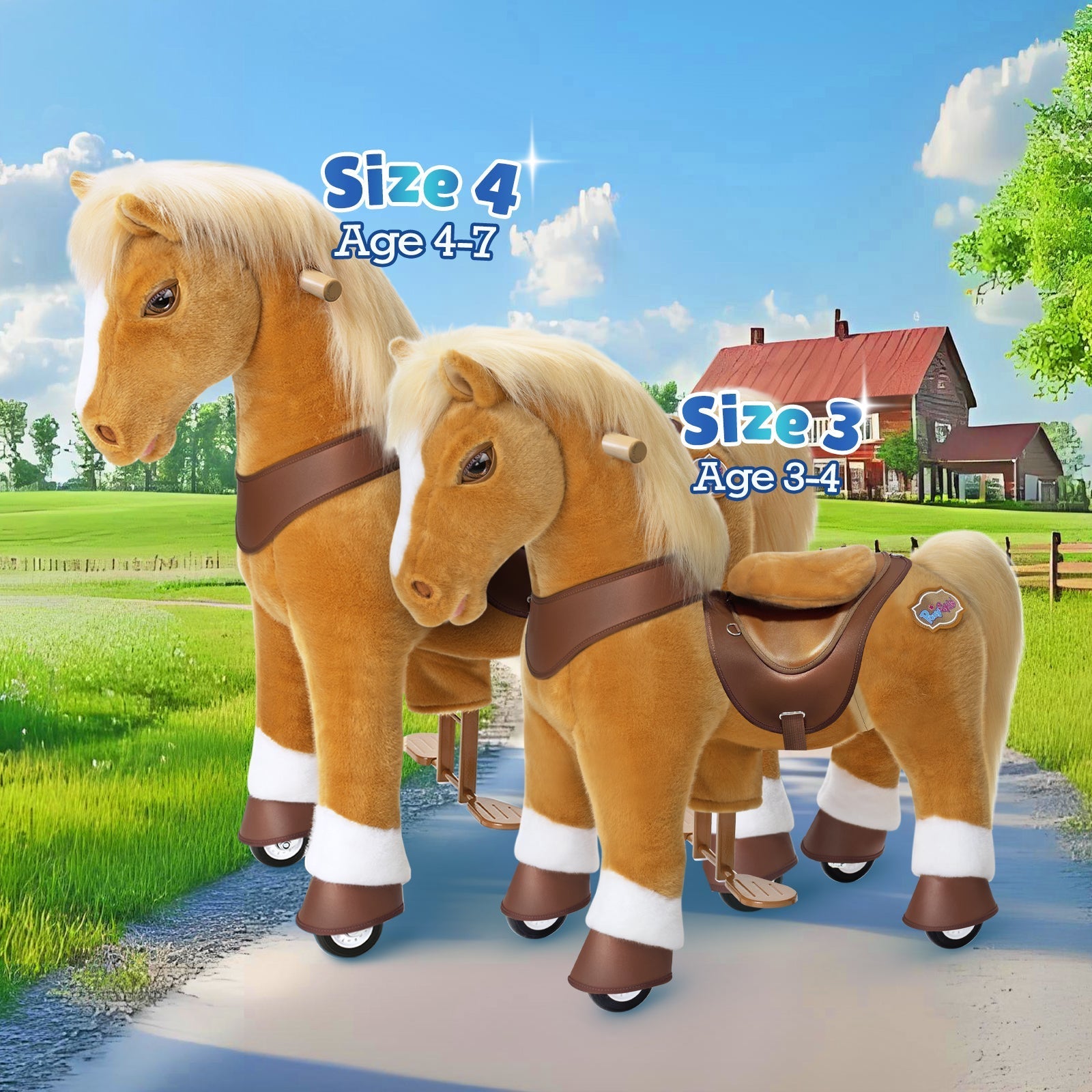 Light Brown Horse Model Y Ride on Toy - 4-7 Years
