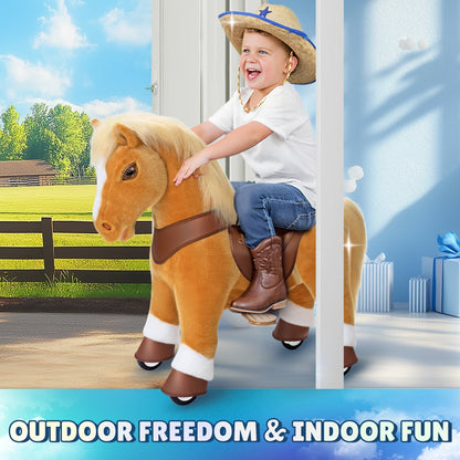 Light Brown Horse Model Y Ride on Toy - Age 3-4 Years