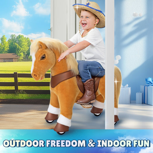 Light Brown Horse Model Y Ride on Toy - Age 3-4 Years