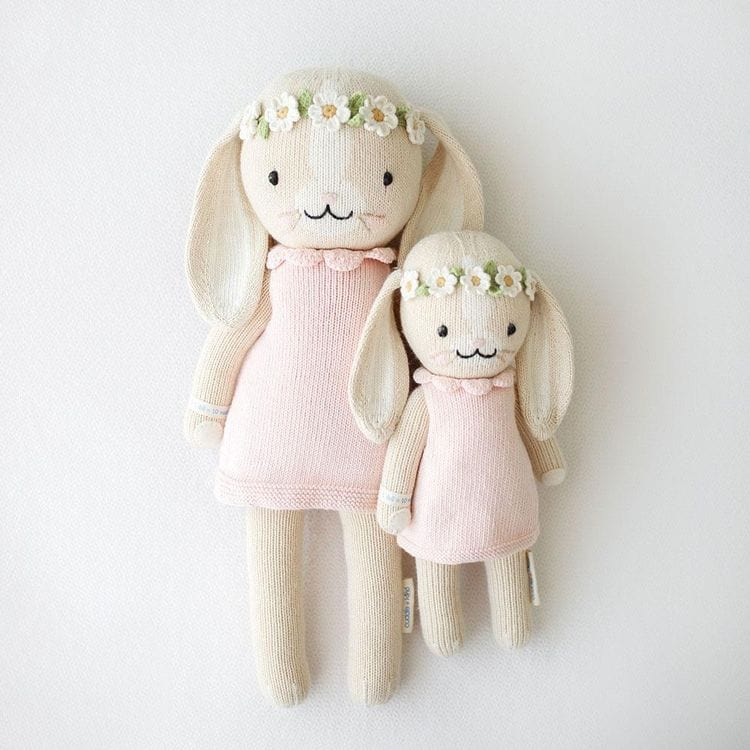 Little 13" Hannah the Bunny (Blush) Hand-Knit Doll