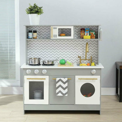 Little Chef Berlin Modern Play Kitchen - Grey / White