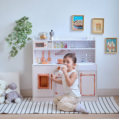 Little Chef St. Louis Wooden Play Kitchen with Sink & Ice Dispenser - Pink