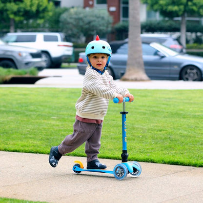 Micro Mini Foldable LED Scooter - Ocean Blue
