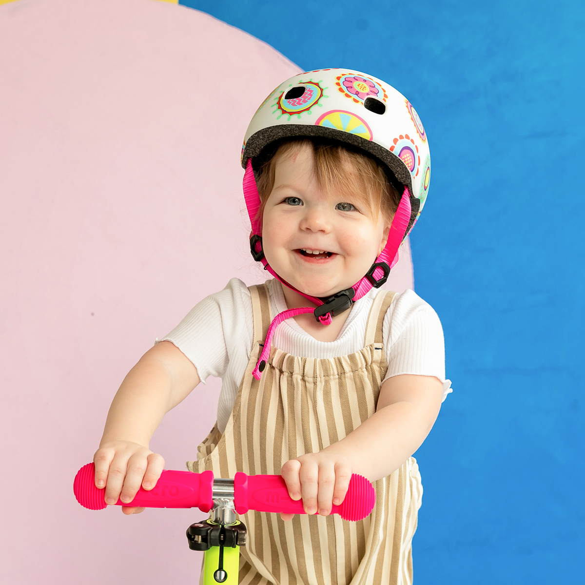 Mini Deluxe Foldable LED Scooter - Neon Flamingo Pink/Yellow