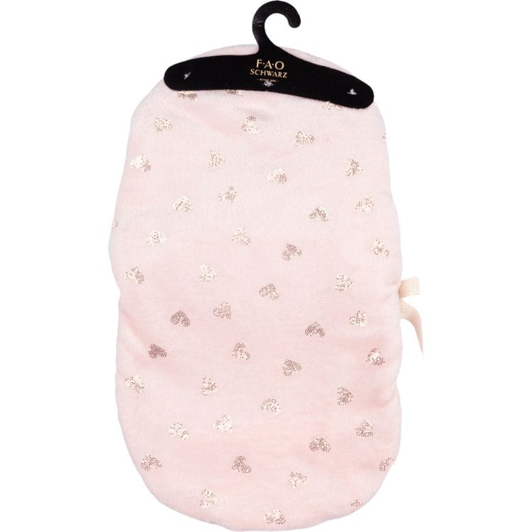 My FAO Doll Swaddle - Pink With Gold Hearts