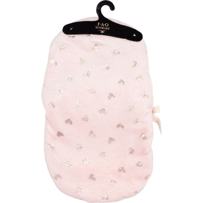 My FAO Doll Swaddle - Pink With Gold Hearts