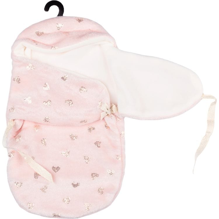My FAO Doll Swaddle - Pink With Gold Hearts