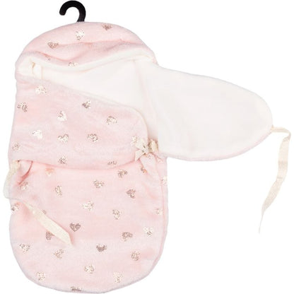 My FAO Doll Swaddle - Pink With Gold Hearts