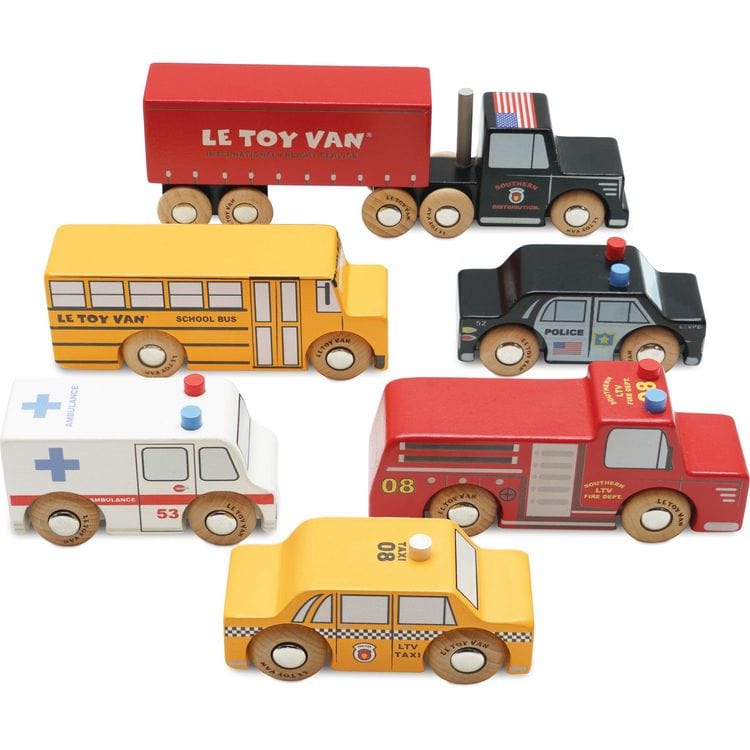 New York  Wood Toy Car Set - 7 Piece