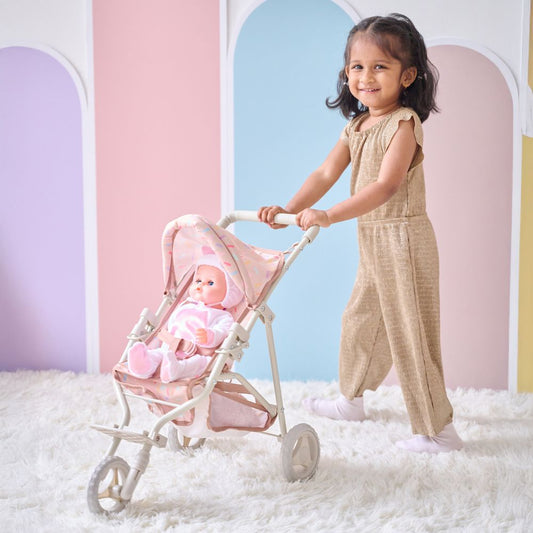Olivia's Little World Confetti Doll Jogging Stroller with Retractable Canopy