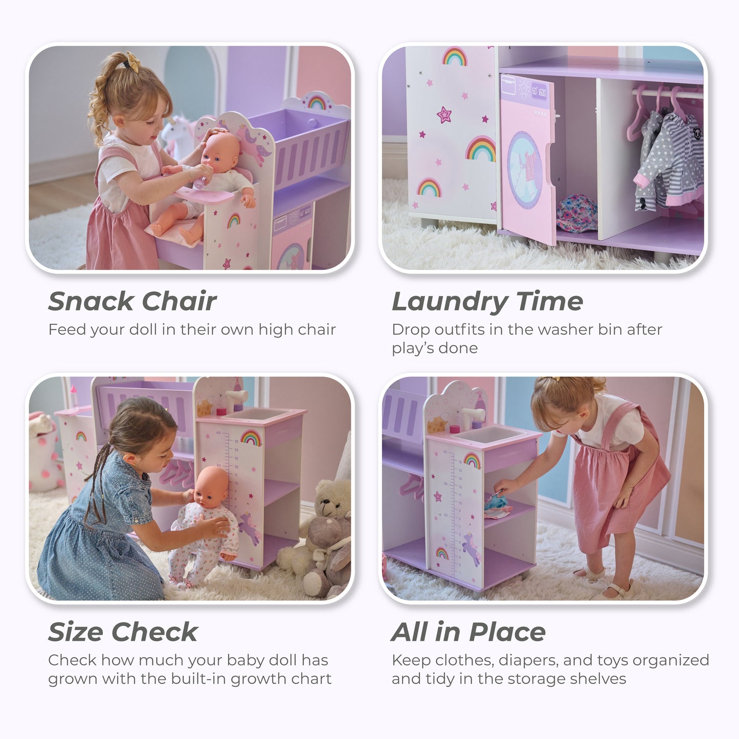 Olivia's Little World Wood Doll Nursery with Cradle, Sink & Closet