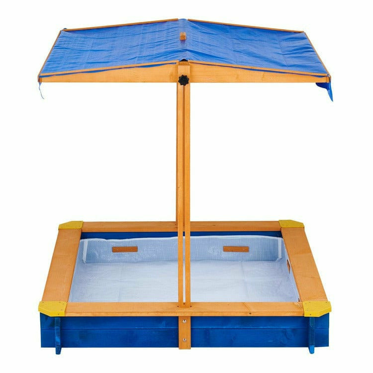 Outdoor Summer Sand Box - Wood / Blue